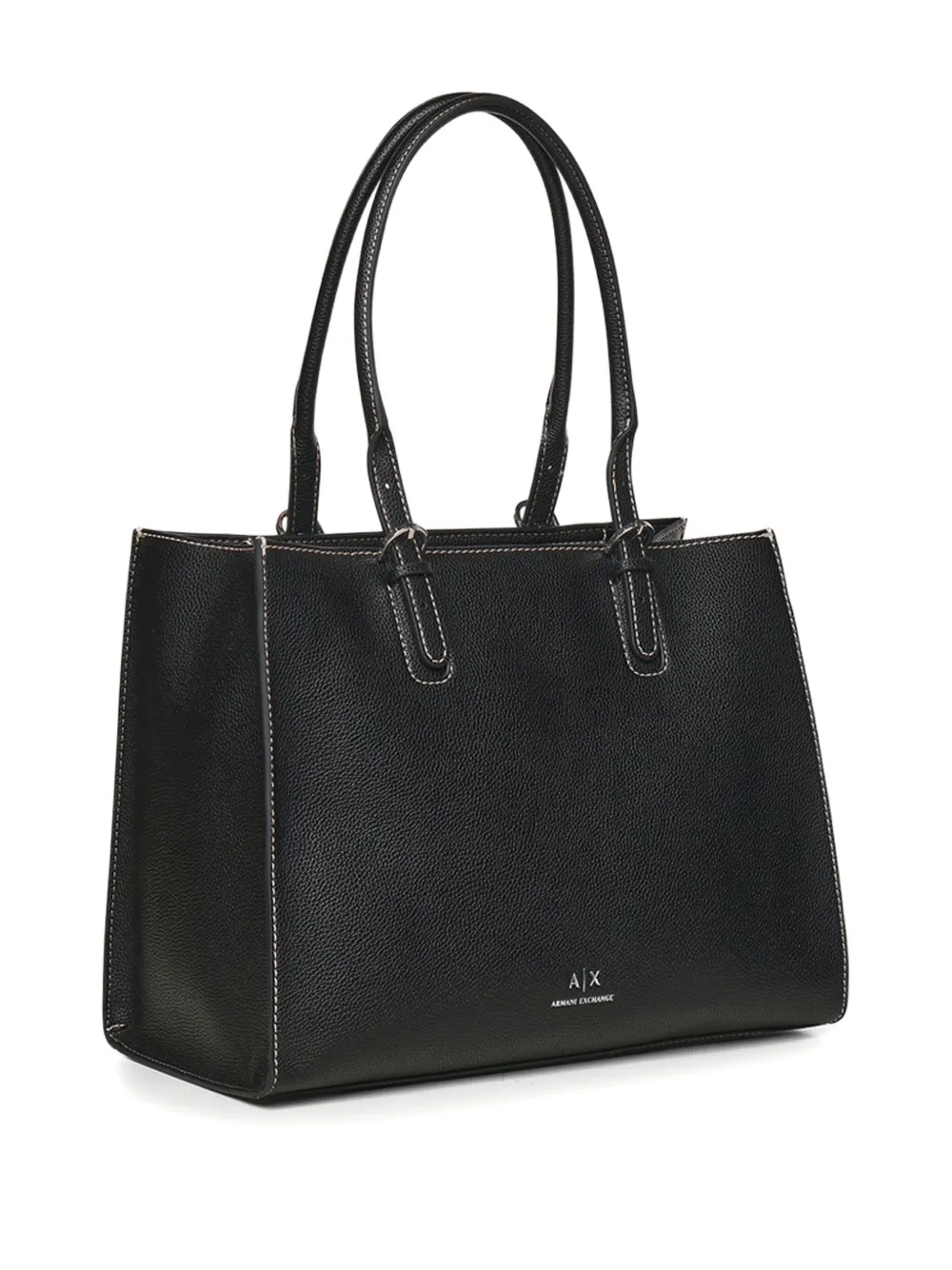 Armani Exchange logo-plaque shoulder bag Zwart