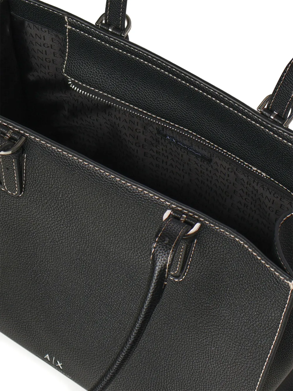 Armani Exchange logo-plaque shoulder bag Zwart