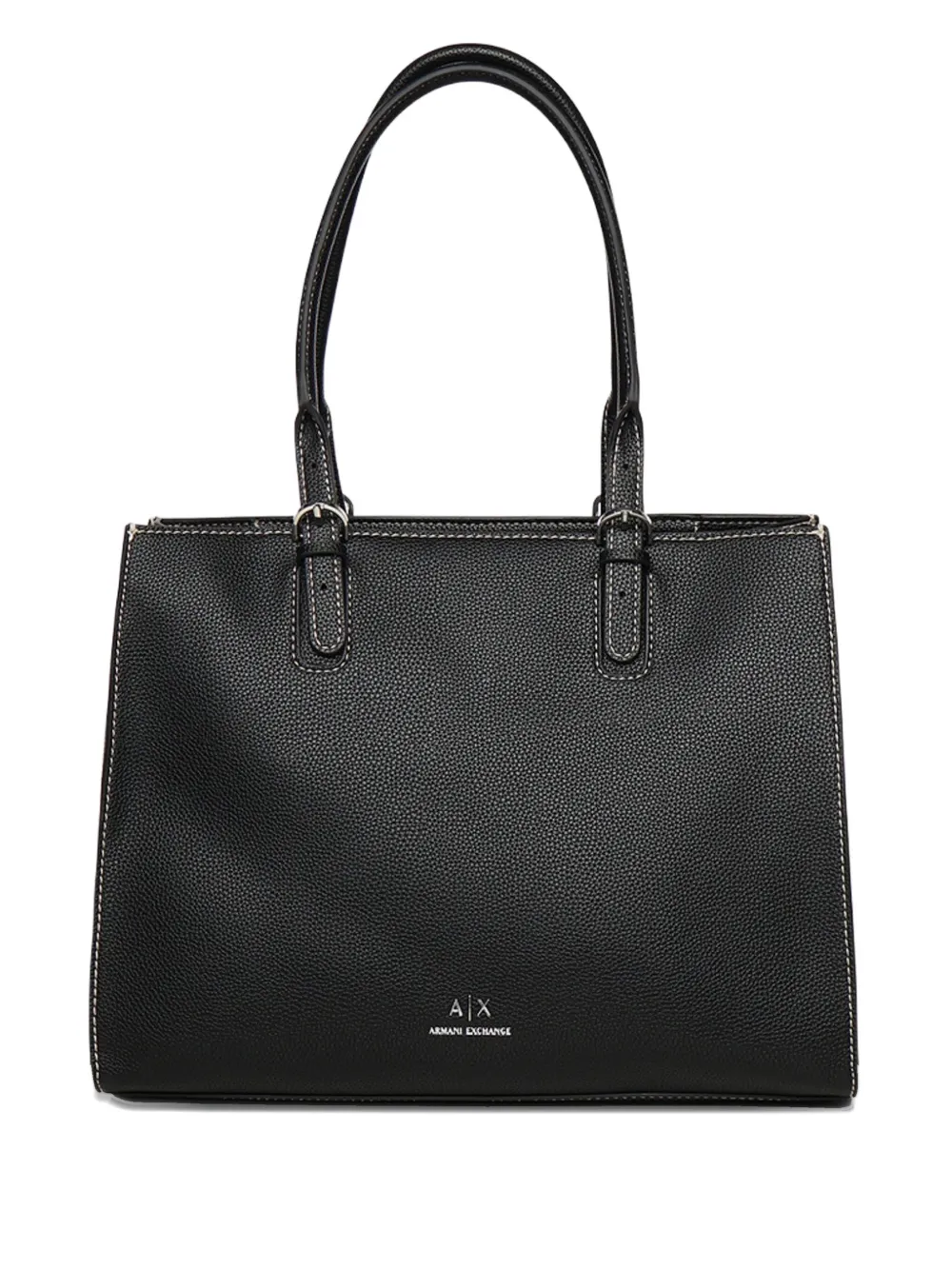 Armani Exchange logo-plaque shoulder bag Zwart
