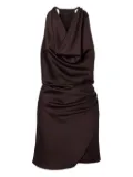 THE ANDAMANE cowl-neck draped mini dress - Brown