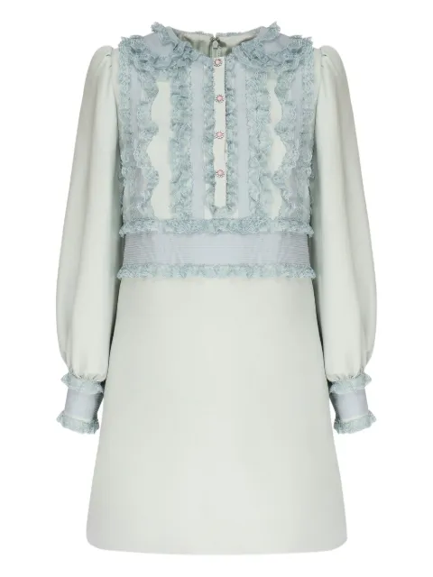 Valentino Garavani vestido corto con ribete de encaje