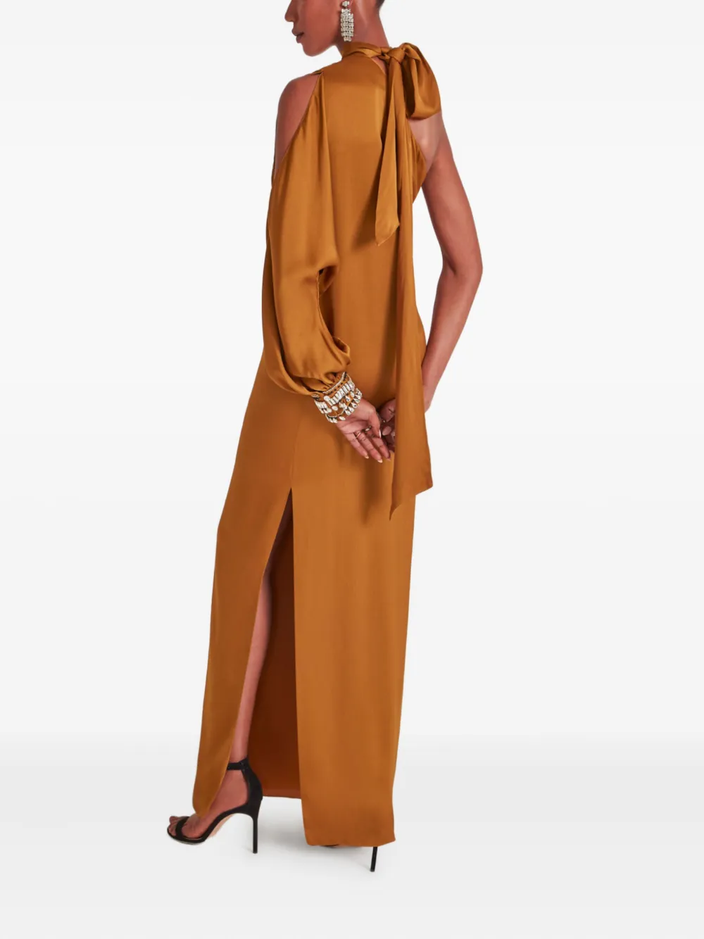 Temperley London Adalina one-shoulder crystal-embellished gown Bruin