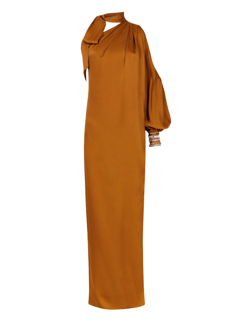 Temperley London Adalina one-shoulder crystal-embellished gown Bruin