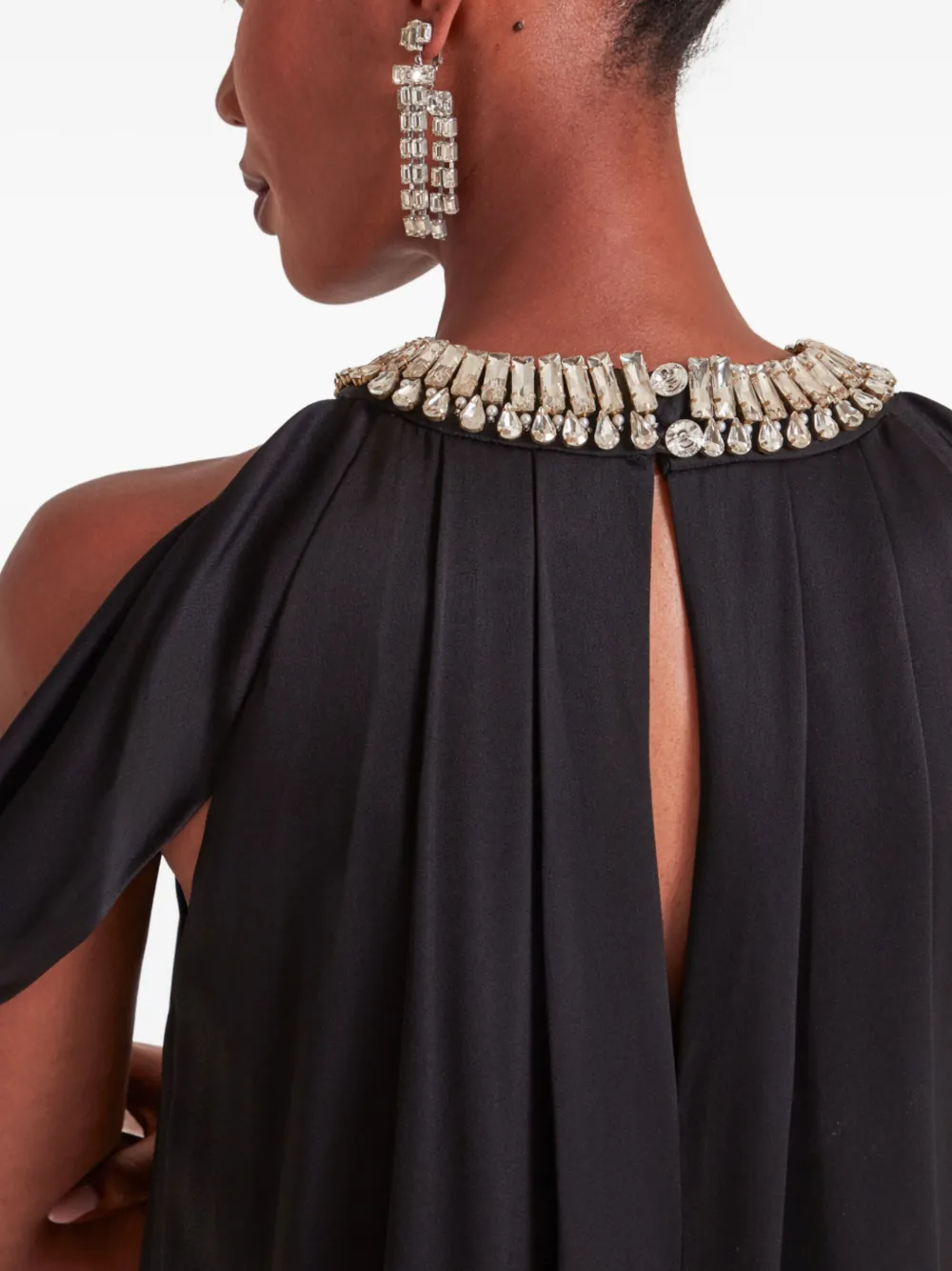 Temperley London Adalina embellished halter-neck maxi dress Zwart