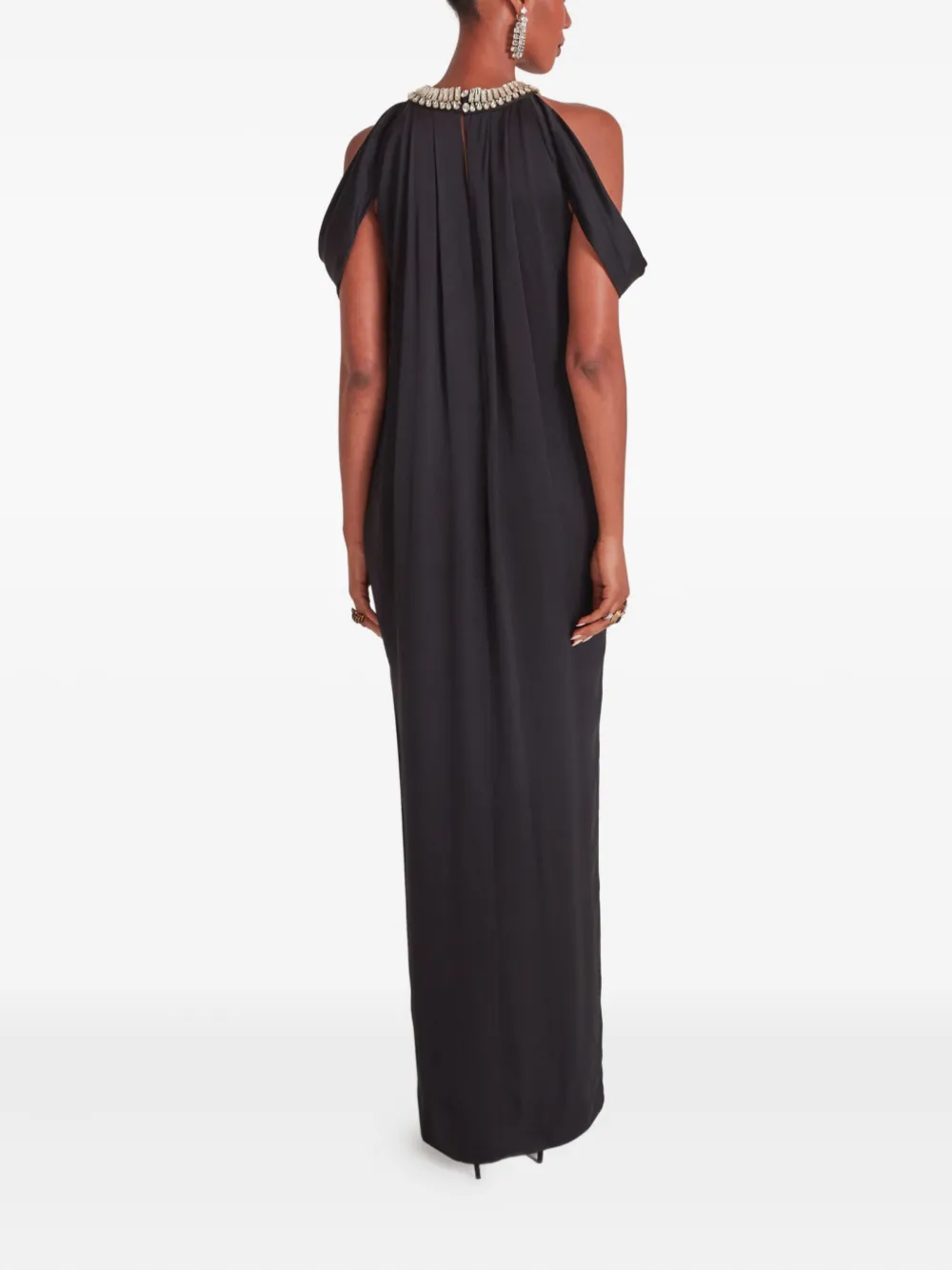 Temperley London Adalina embellished halter-neck maxi dress Zwart