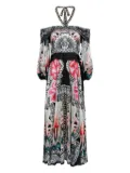 Temperley London Cici floral-print halter midi dress - Black