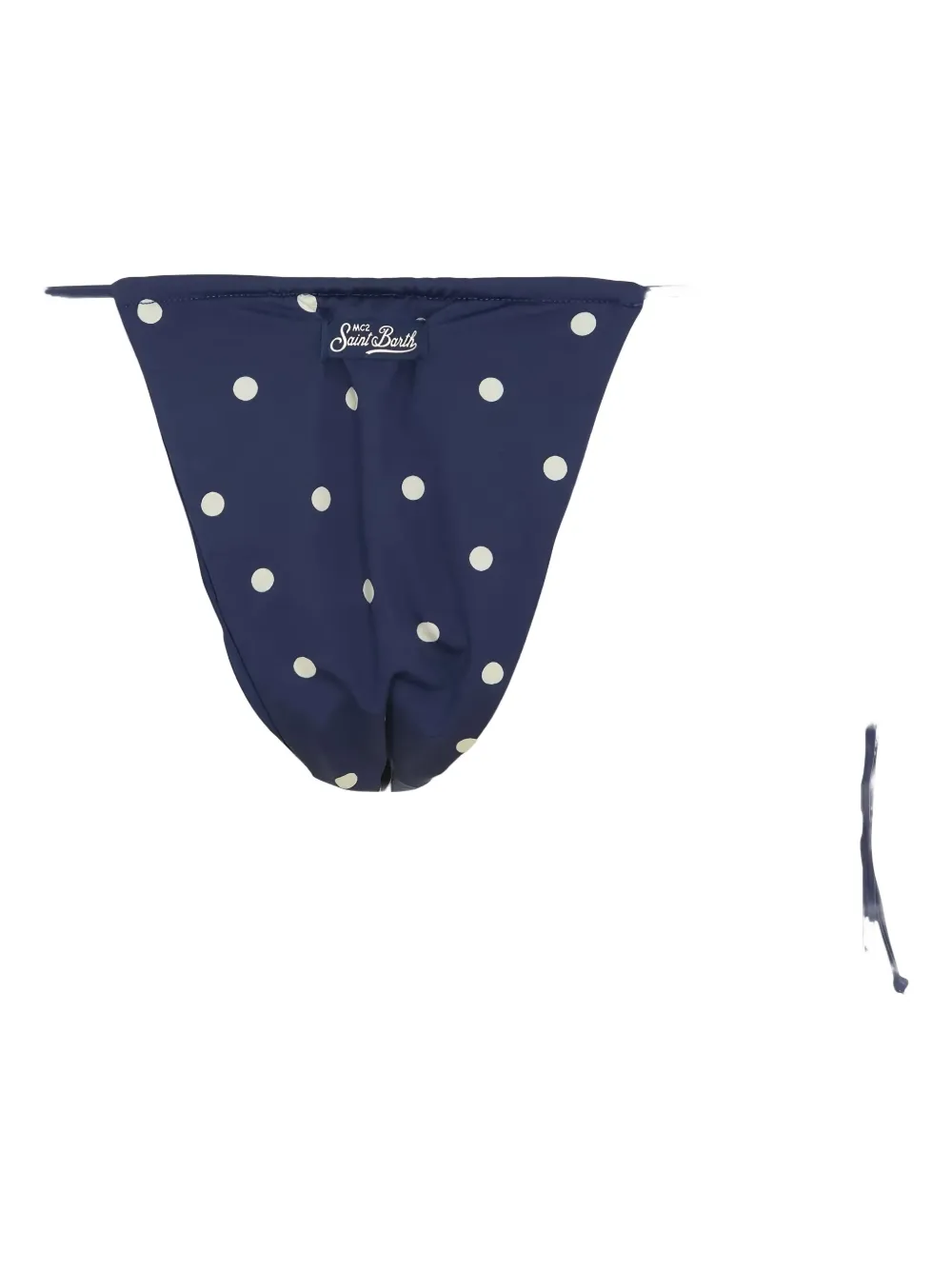 Mc2 Saint Barth Polka-dot Tie-side Bikini Bottom In Blue