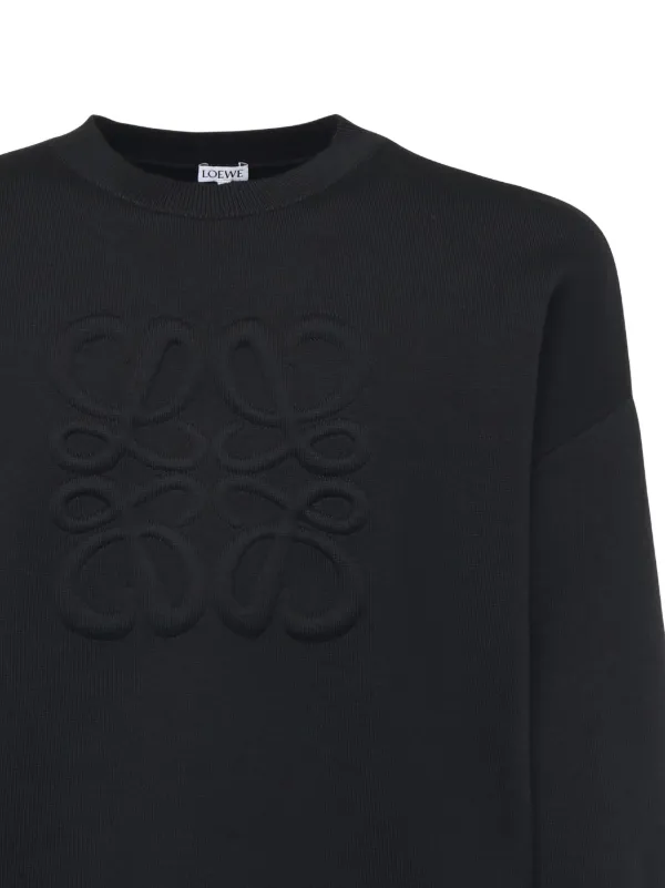 LOEWE anagram-logo wool-blend Sweater | Black | FARFETCH