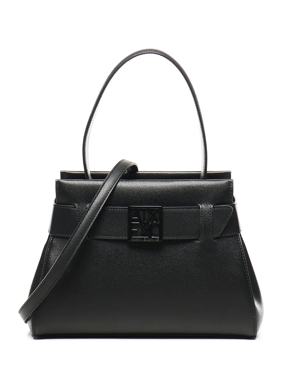 Armani Exchange logo-buckle shoulder bag Zwart