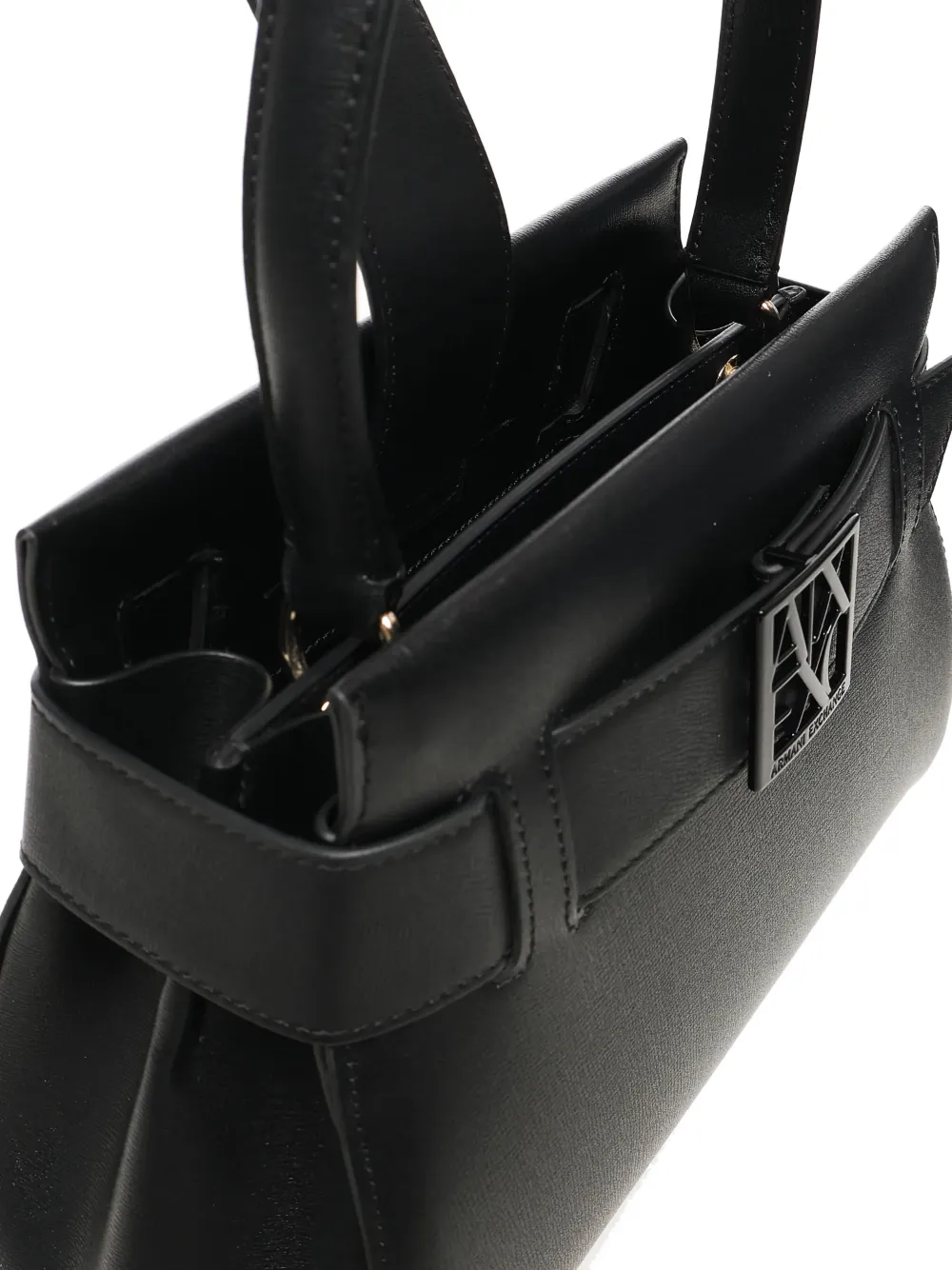 Armani Exchange logo-buckle shoulder bag Zwart