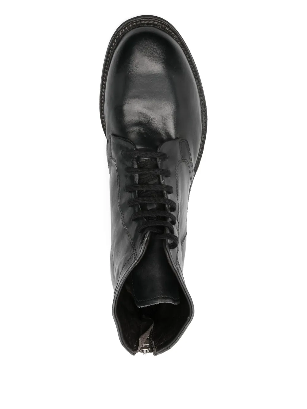 Shoto lace-up zipped biker boots Zwart