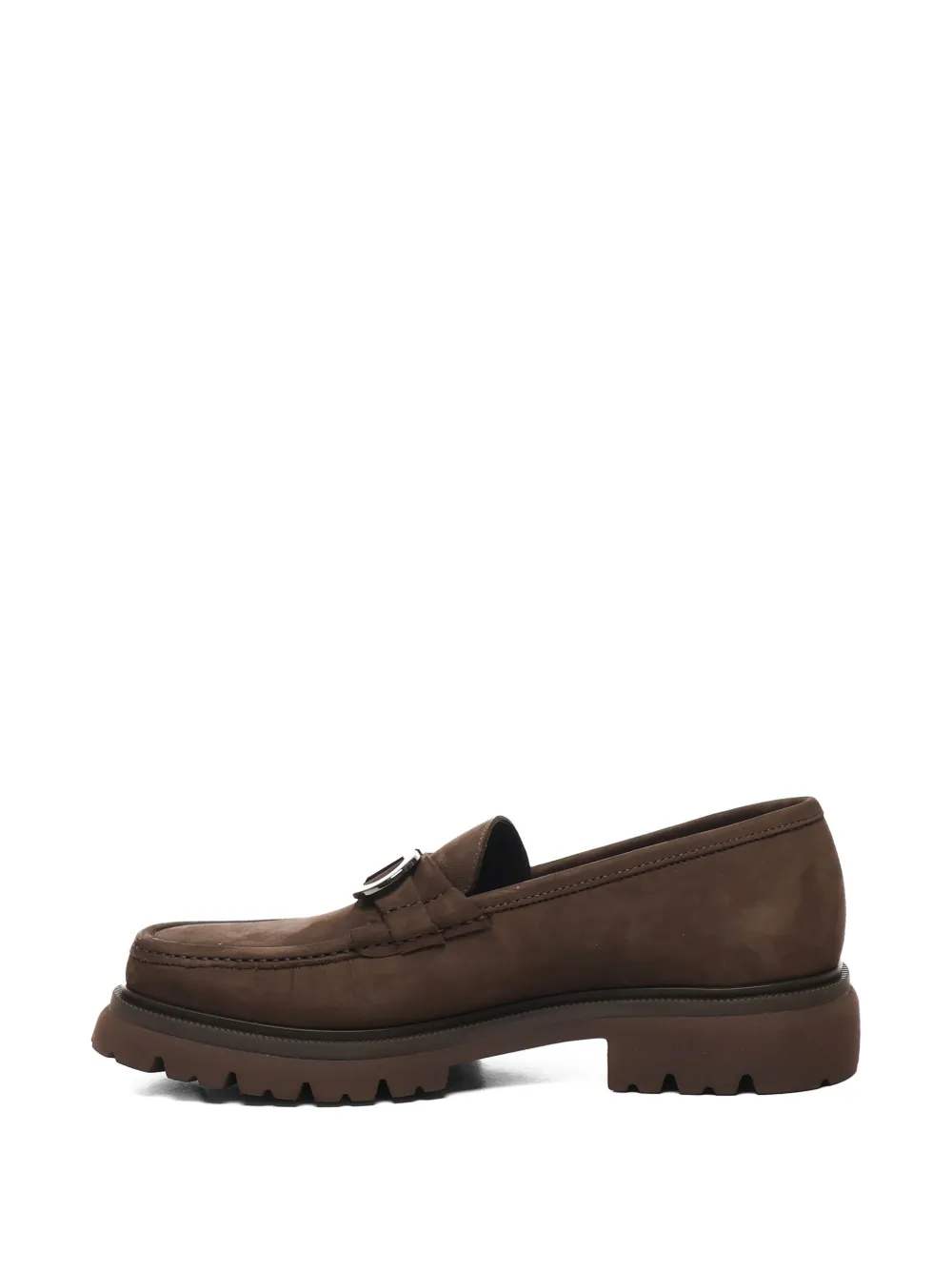 Ferragamo Gancini-buckle loafers Brown