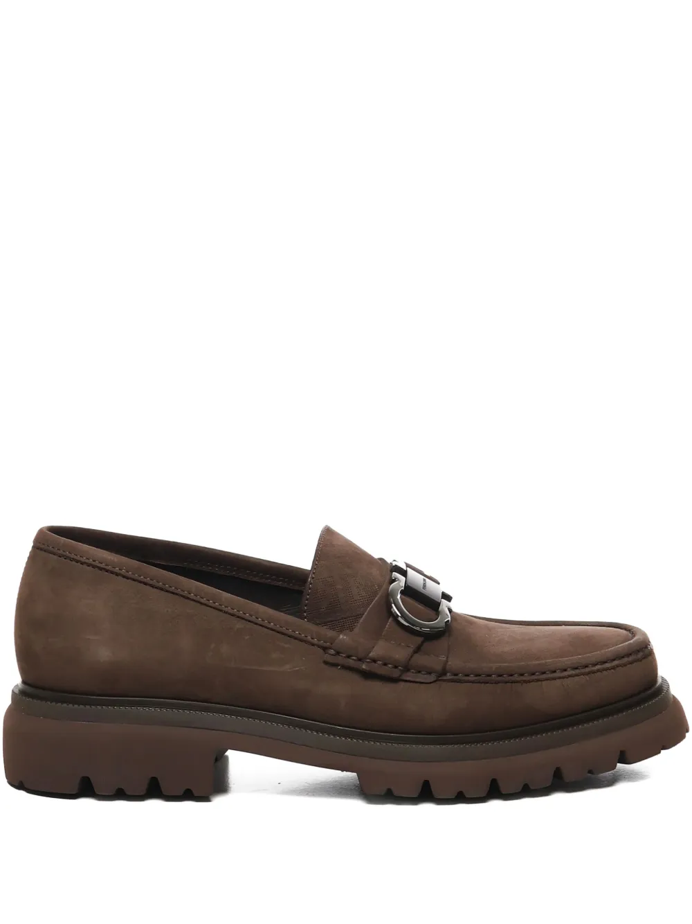 Ferragamo Gancini-buckle loafers Brown