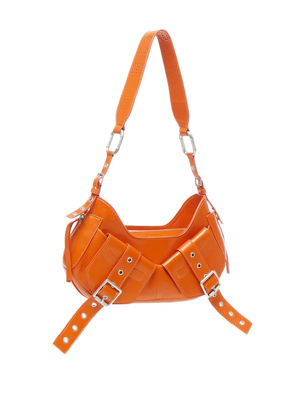  Biasia Buckle-detail Shoulder Bag - Orange 