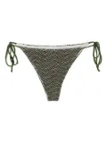 MC2 Saint Barth textured tie-side bikini bottom - Green