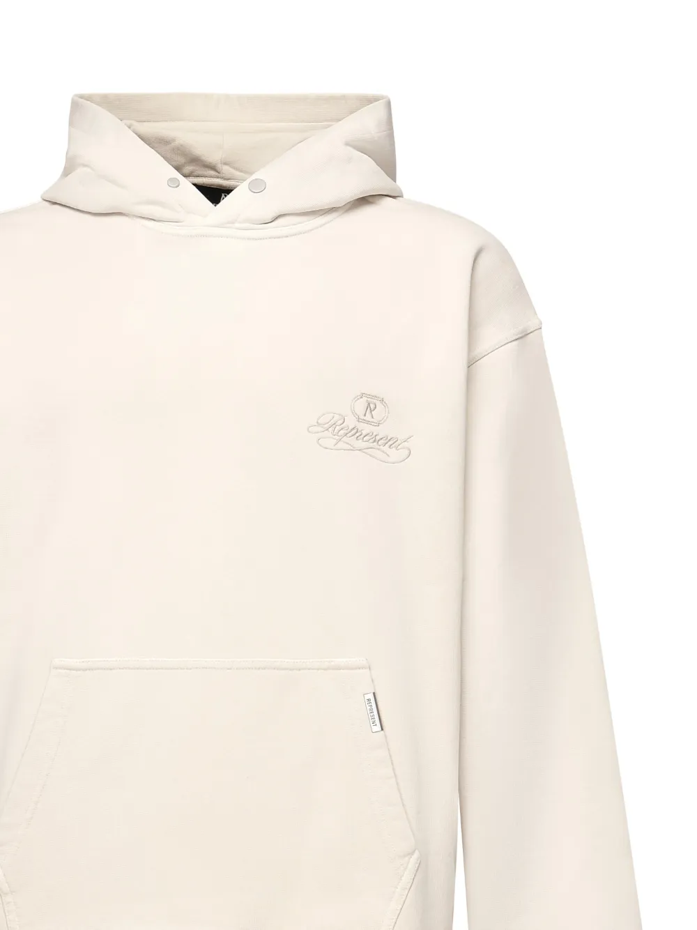 Represent embroidered-logo hoodie Beige