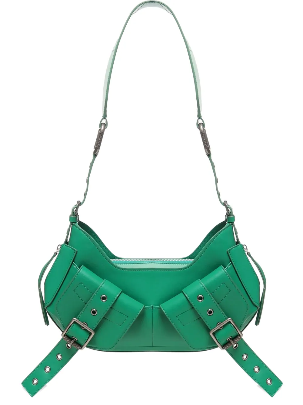 BIASIA バックルストラップ ショルダーバッグ - グリーン BIASIA バックルストラップ ショルダーバッグ - グリーン