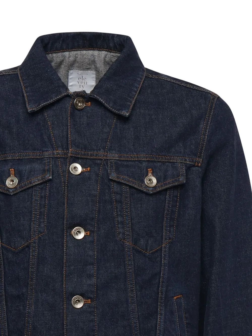 Eleventy button-fastening denim jacket Blauw