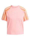 adidas Cali 3-stripes crochet-insert T-shirt - Pink