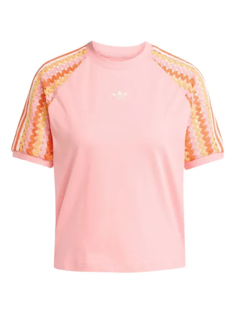 adidas Cali 3-stripes crochet-insert T-shirt