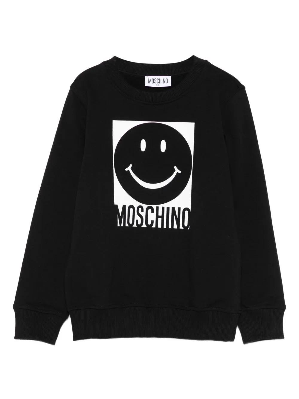 Moschino Kids smiley face-motif sweatshirt Zwart