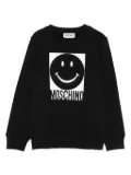 Moschino Kids smiley face-motif sweatshirt - Black
