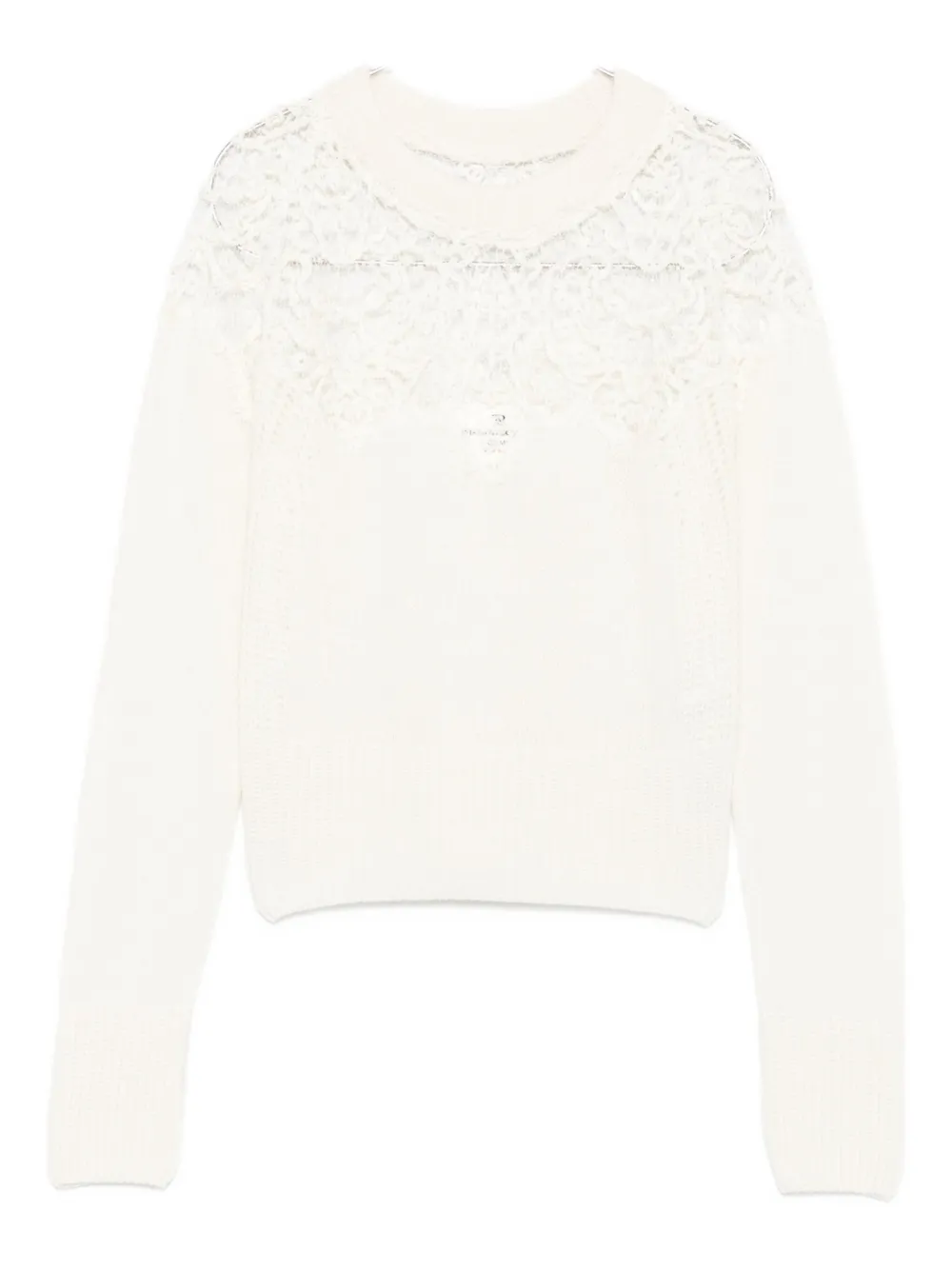 Ermanno Scervino lace-insert sweater - Bianco