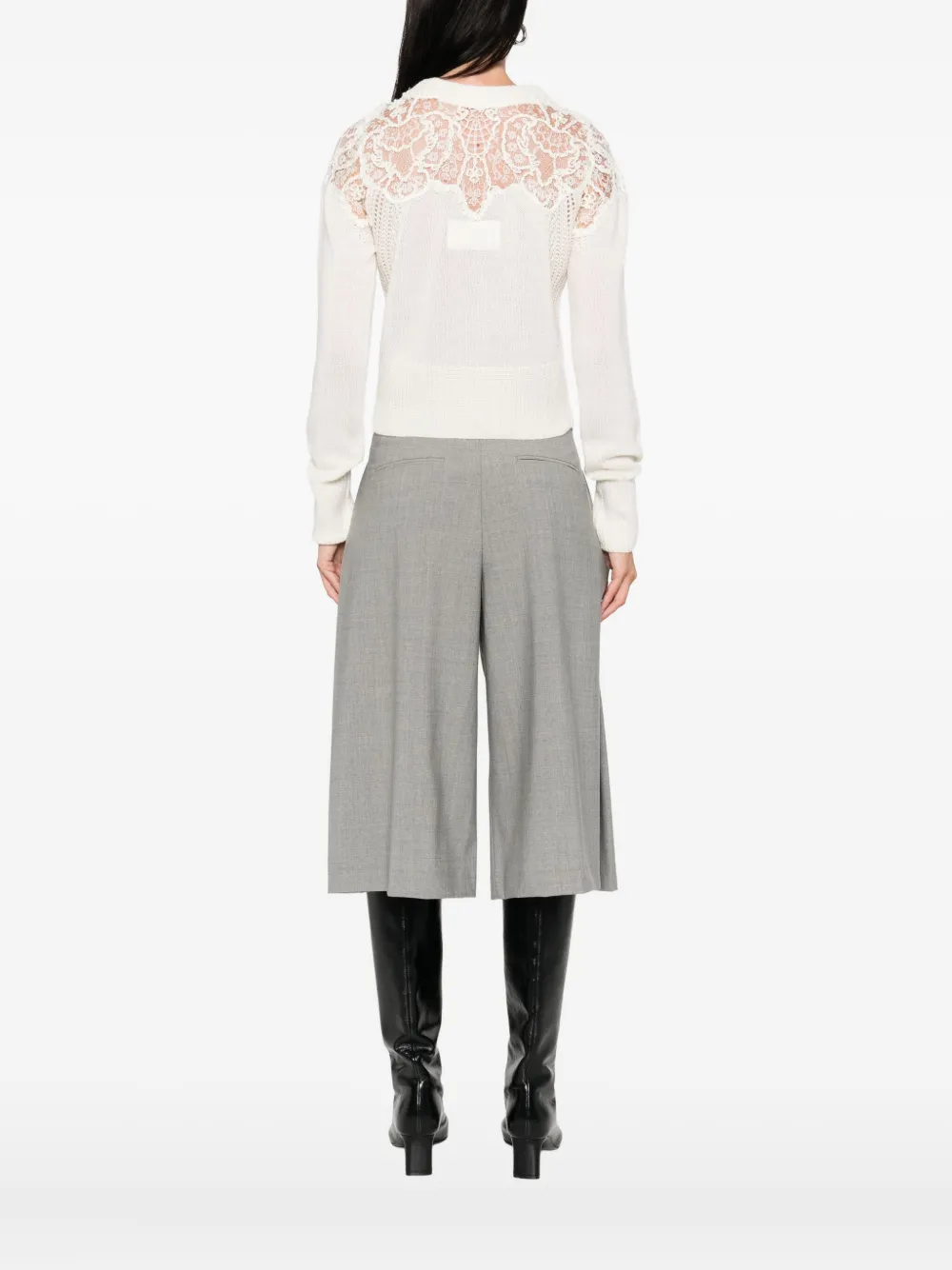 Ermanno Scervino lace-insert sweater Wit