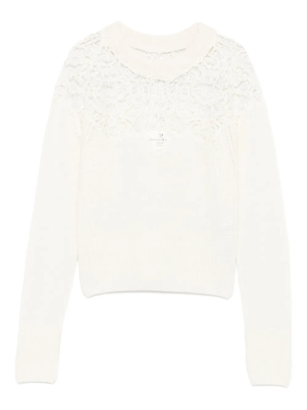Ermanno Scervino lace-insert sweater Wit
