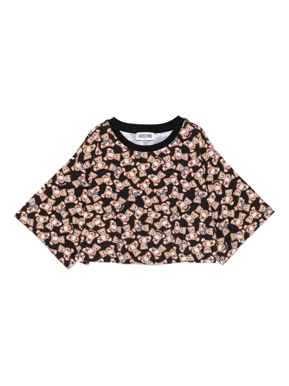 Moschino Kids Teddy Bear-prin crop top Zwart