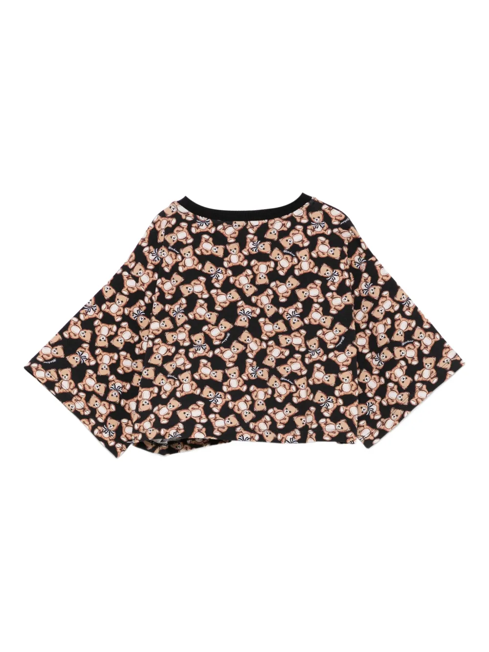 Moschino Kids Teddy Bear-prin crop top Zwart