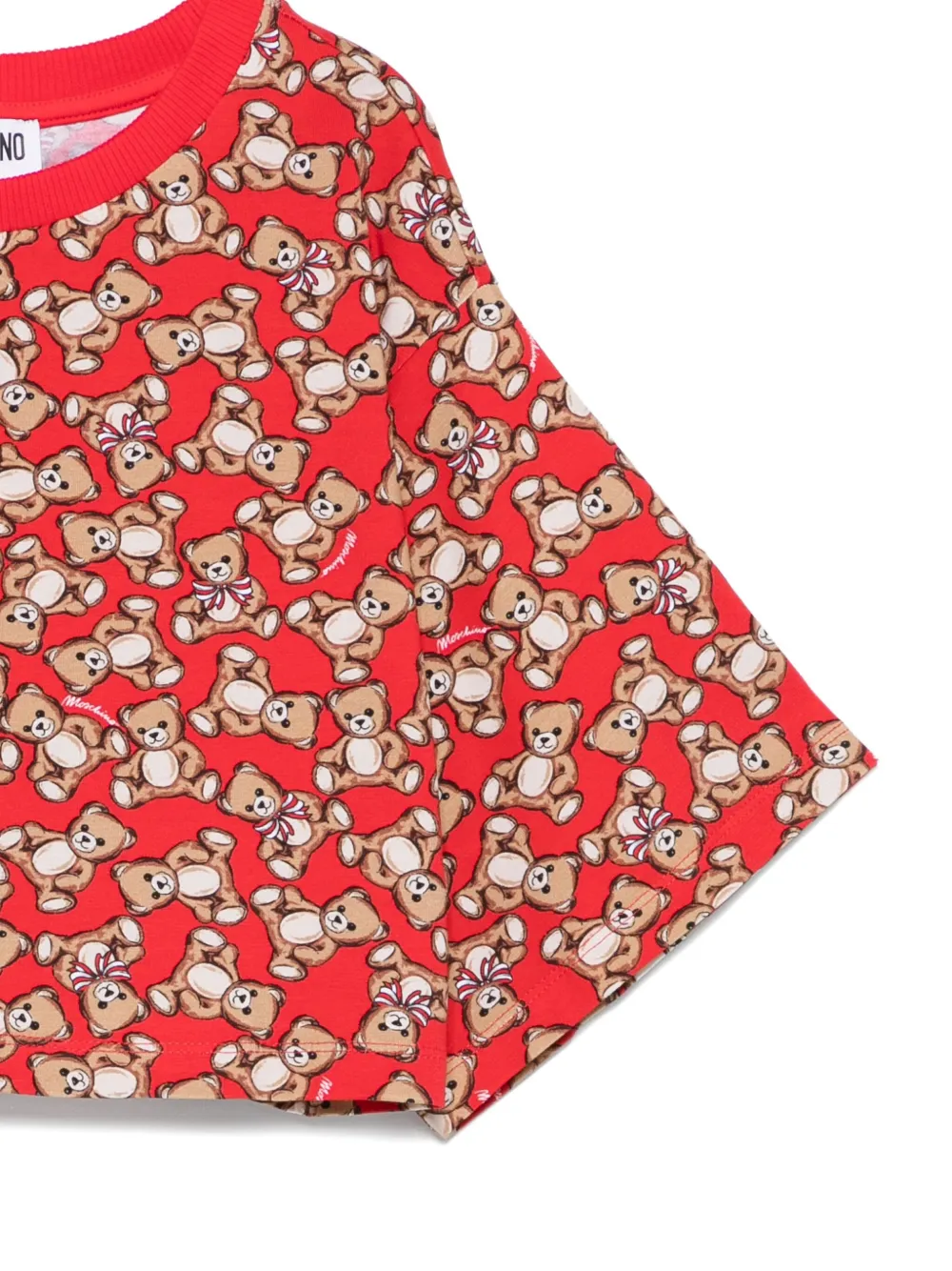 Moschino Kids Teddy Bear-print crop top Rood