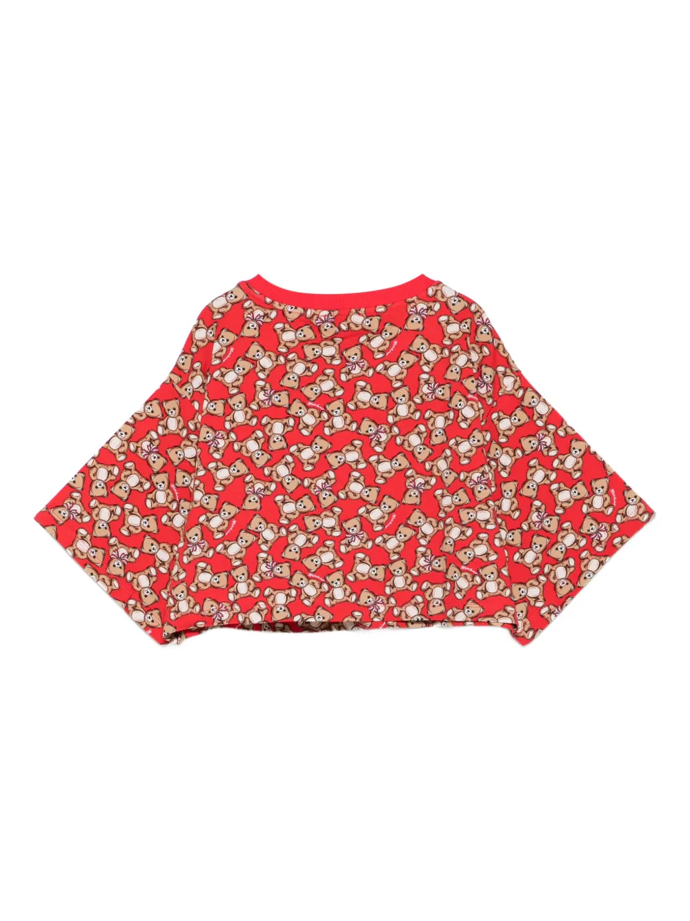 Moschino Kids Teddy Bear-print crop top Rood