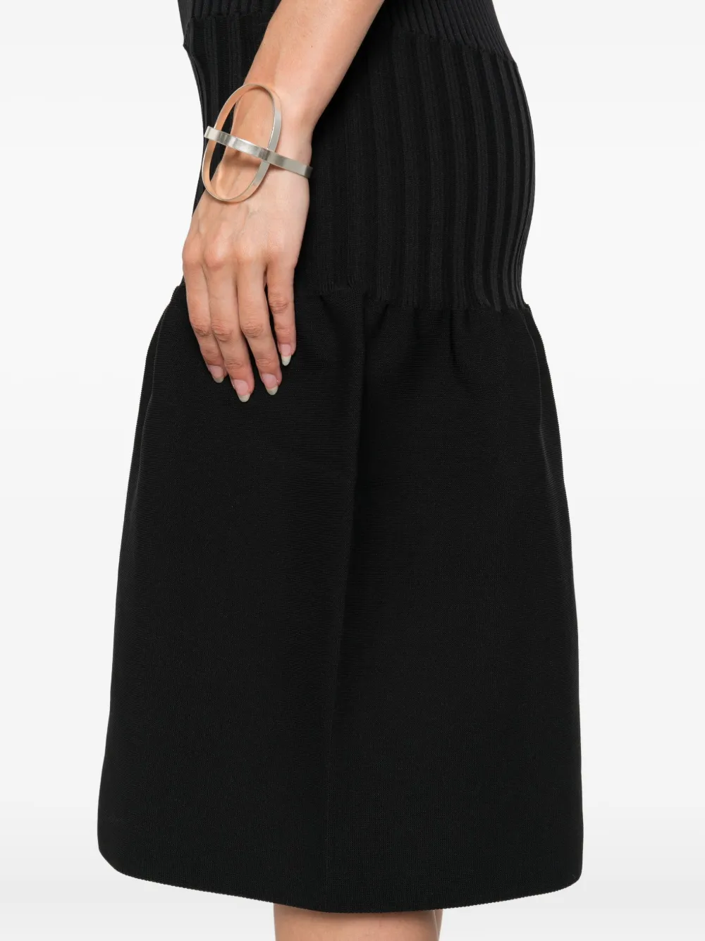 CFCL ribbed V-neck midi dress Zwart