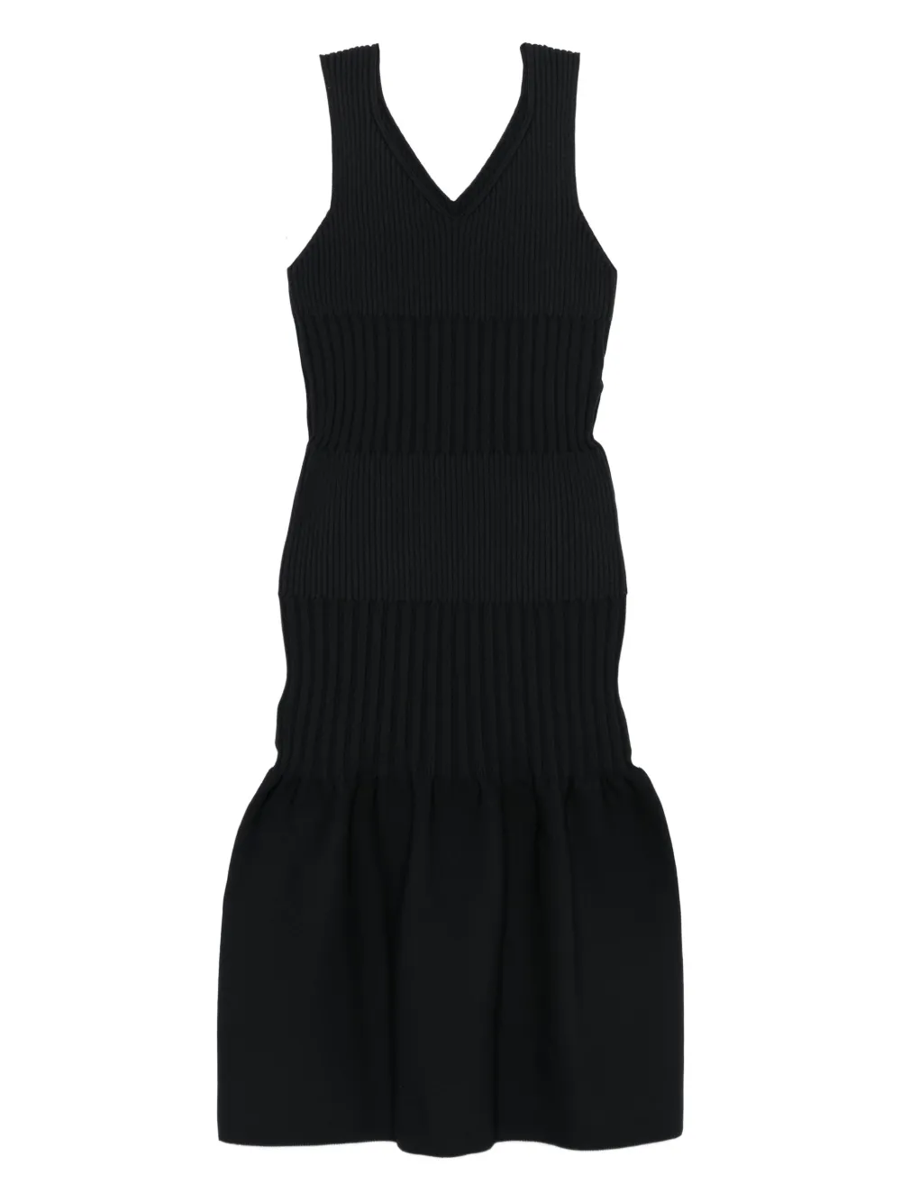 CFCL ribbed V-neck midi dress Zwart