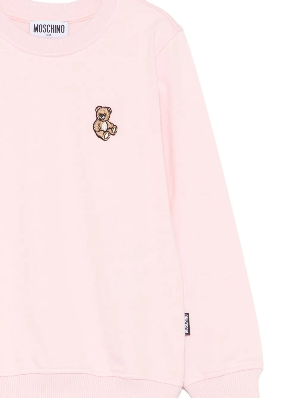Moschino Kids Teddy Bear-embroidered sweatshirt Roze