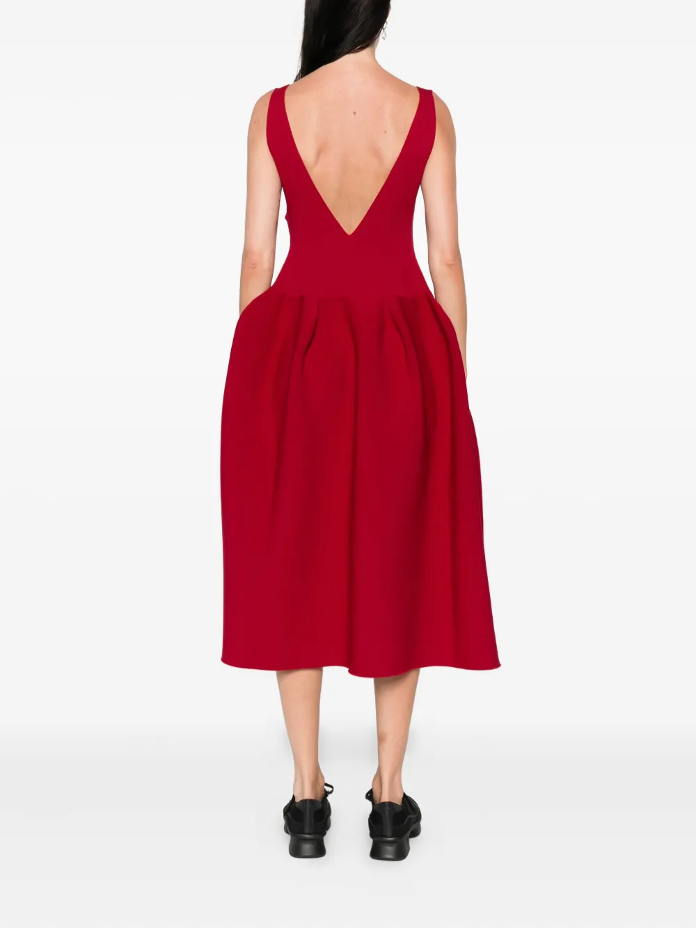 CFCL Pottery HS midi-jurk met V-hals Rood