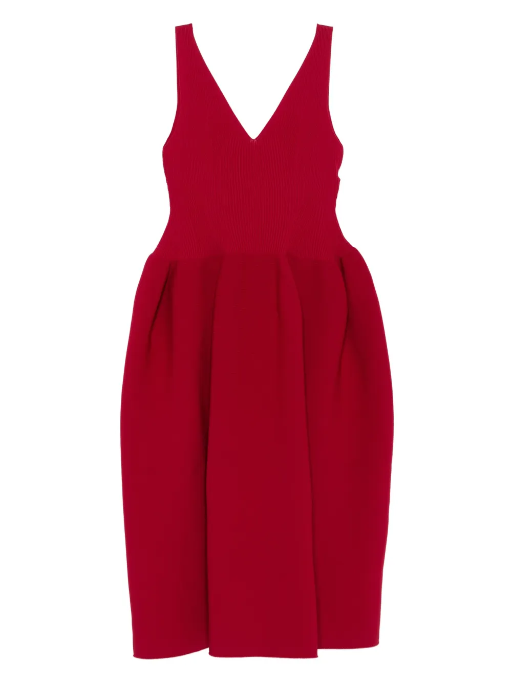 CFCL Pottery HS V-neck balloon midi dress | Red | Image 1