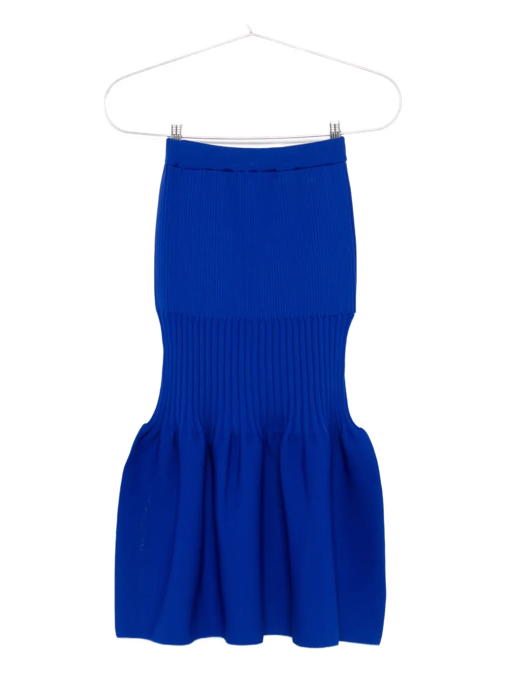 CFCL ribbed-knit ruffled midi skirt - Blu