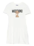 Moschino Kids Teddy Bear-print smocked dress - White