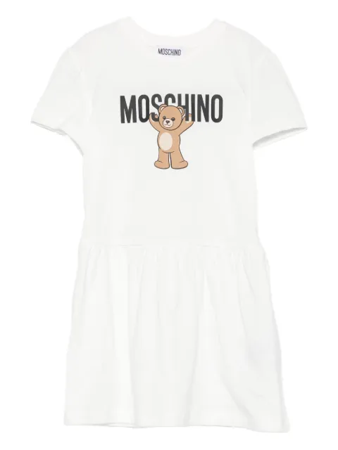 Moschino Kids Teddy Bear-print smocked dress