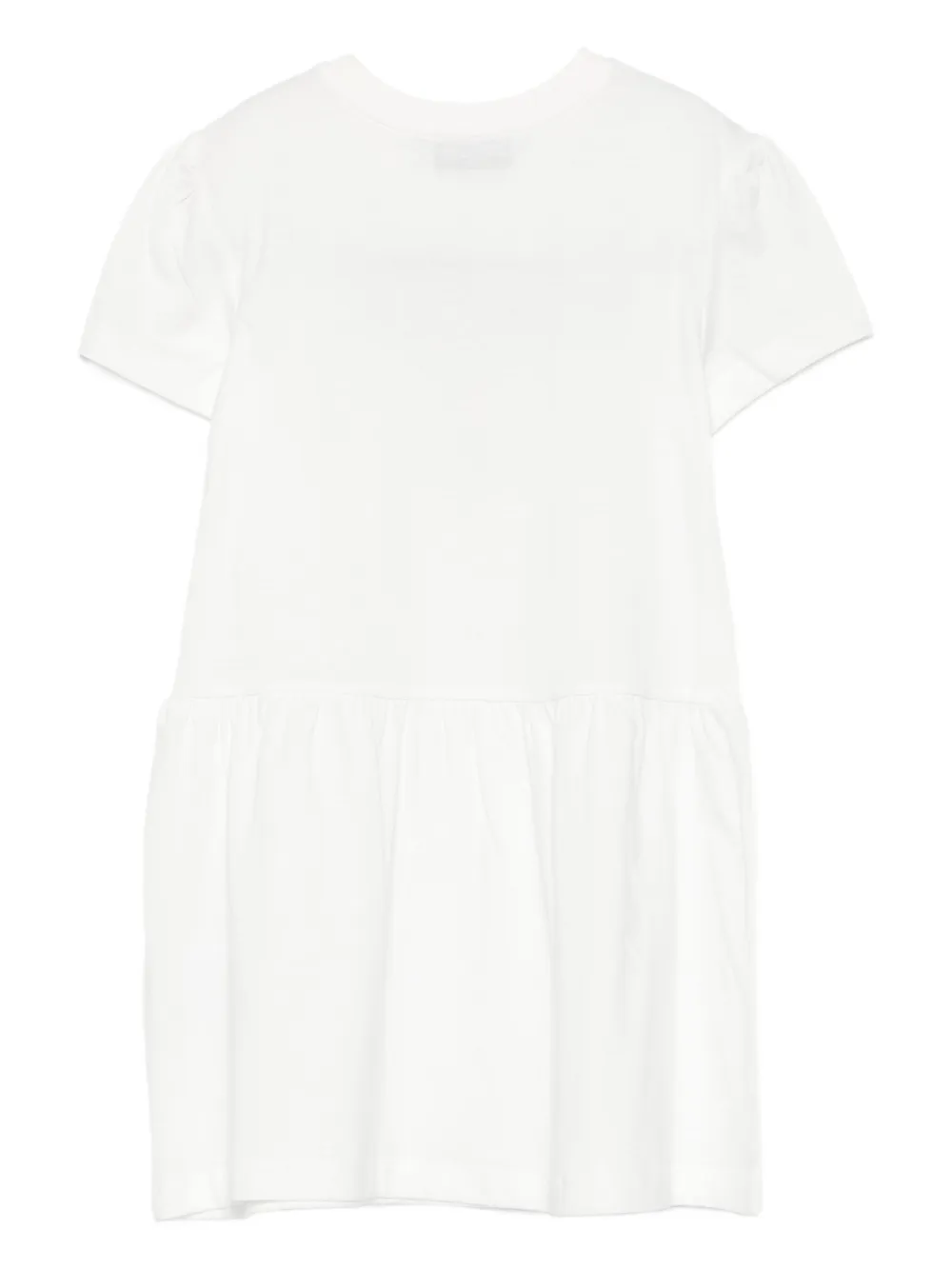 Moschino Kids Teddy Bear-print smocked dress Wit