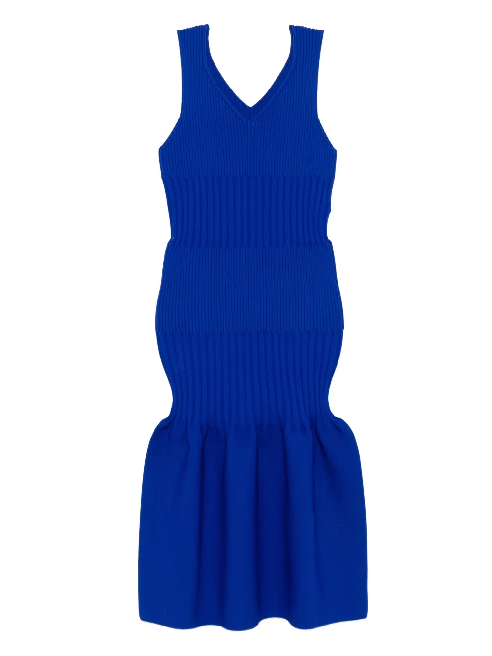 CFCL Fluted ribbed V-neck midi dress | Blue | Image 1