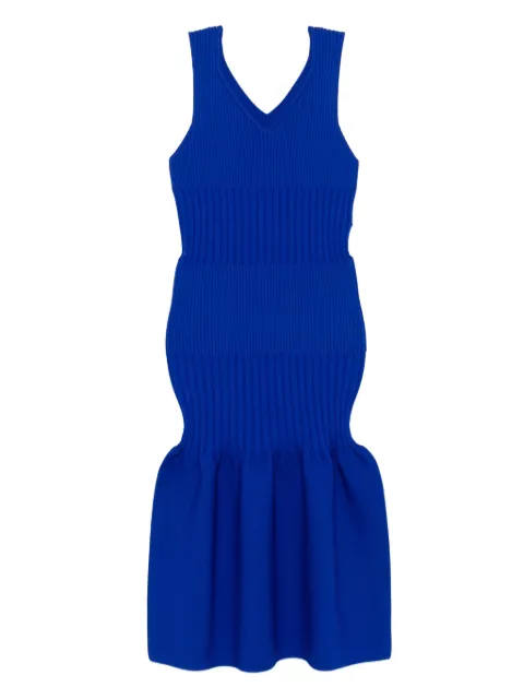 CFCL Vestido midi Fluted canelado com gola V