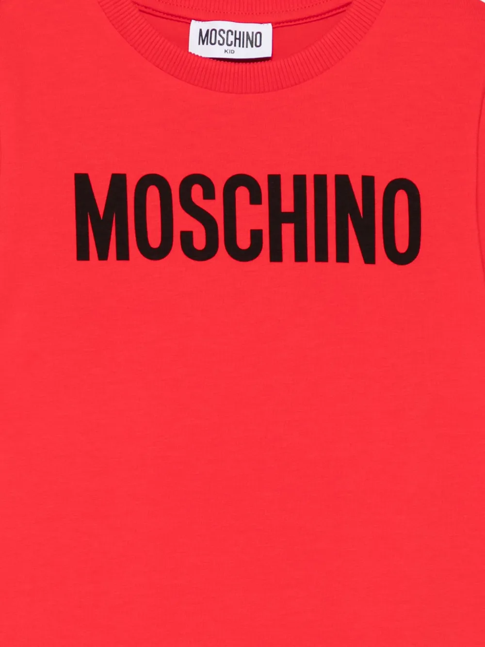 Moschino Kids T-shirt met logoprint Rood