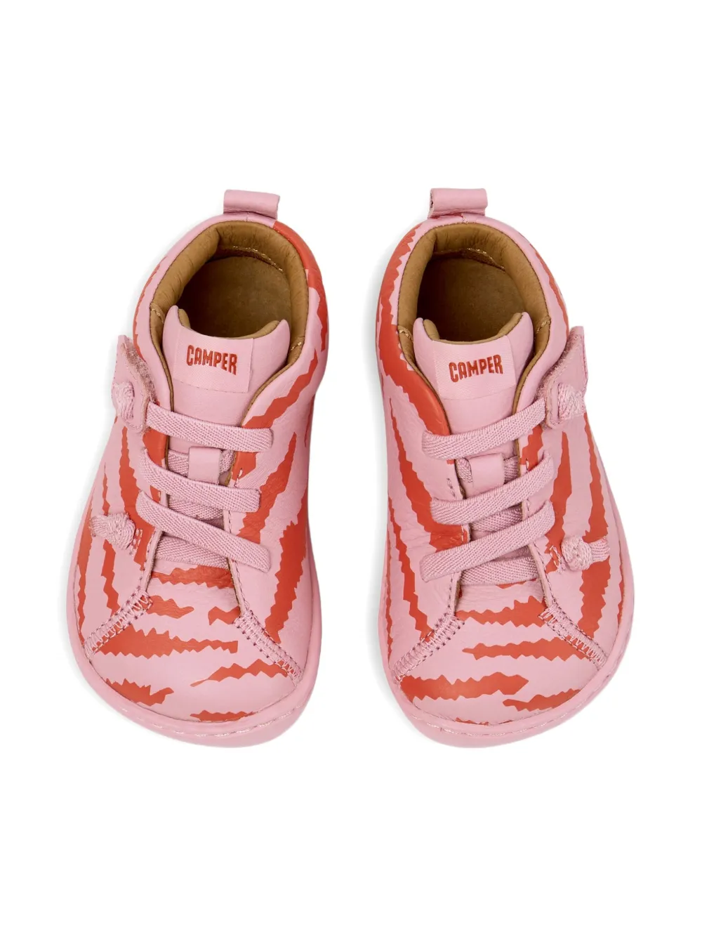 Camper Kids Leren sneakers met zebraprint Roze