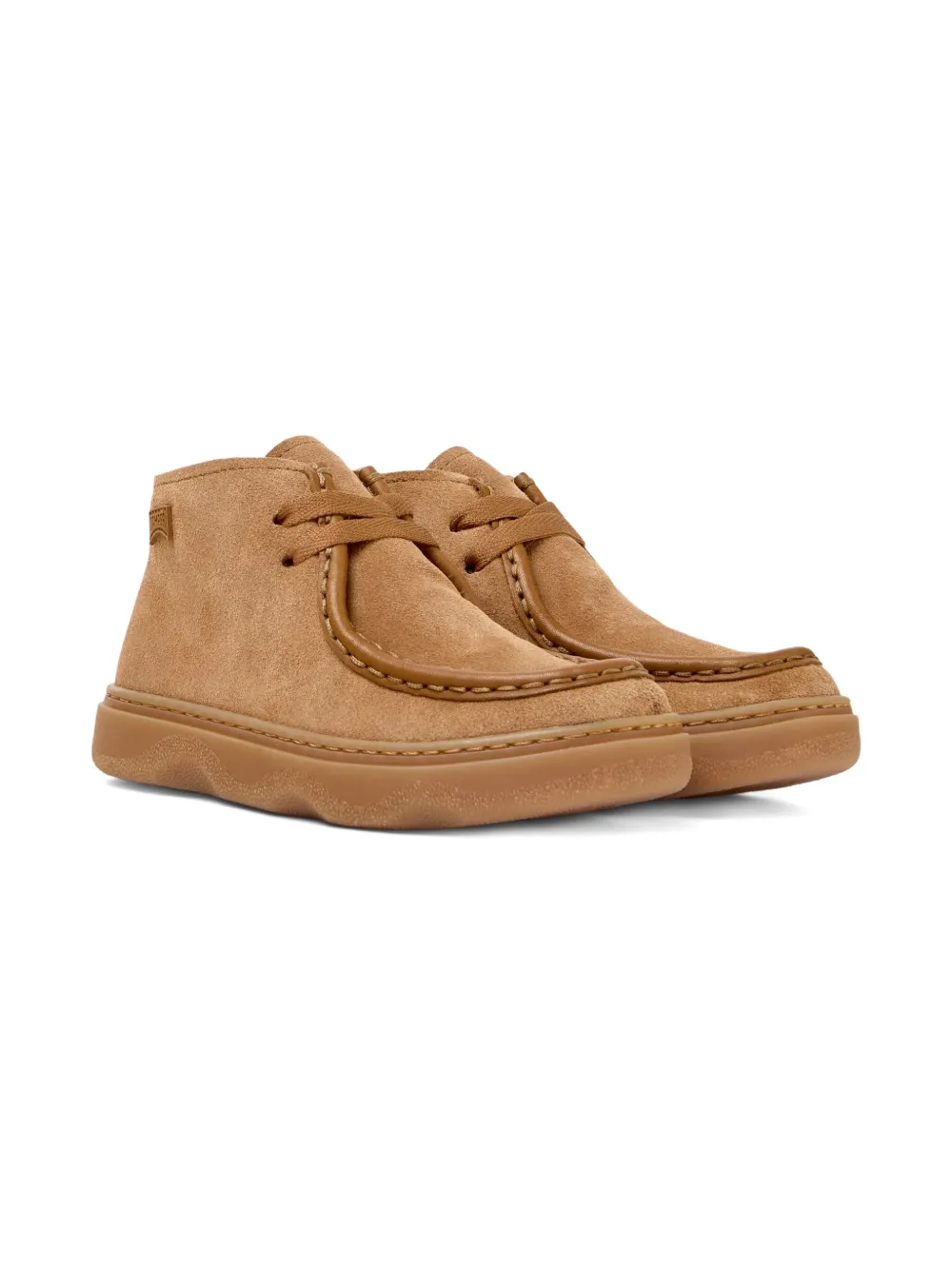 Camper Kids' Suede Lace-up Ankle Boots In Brown