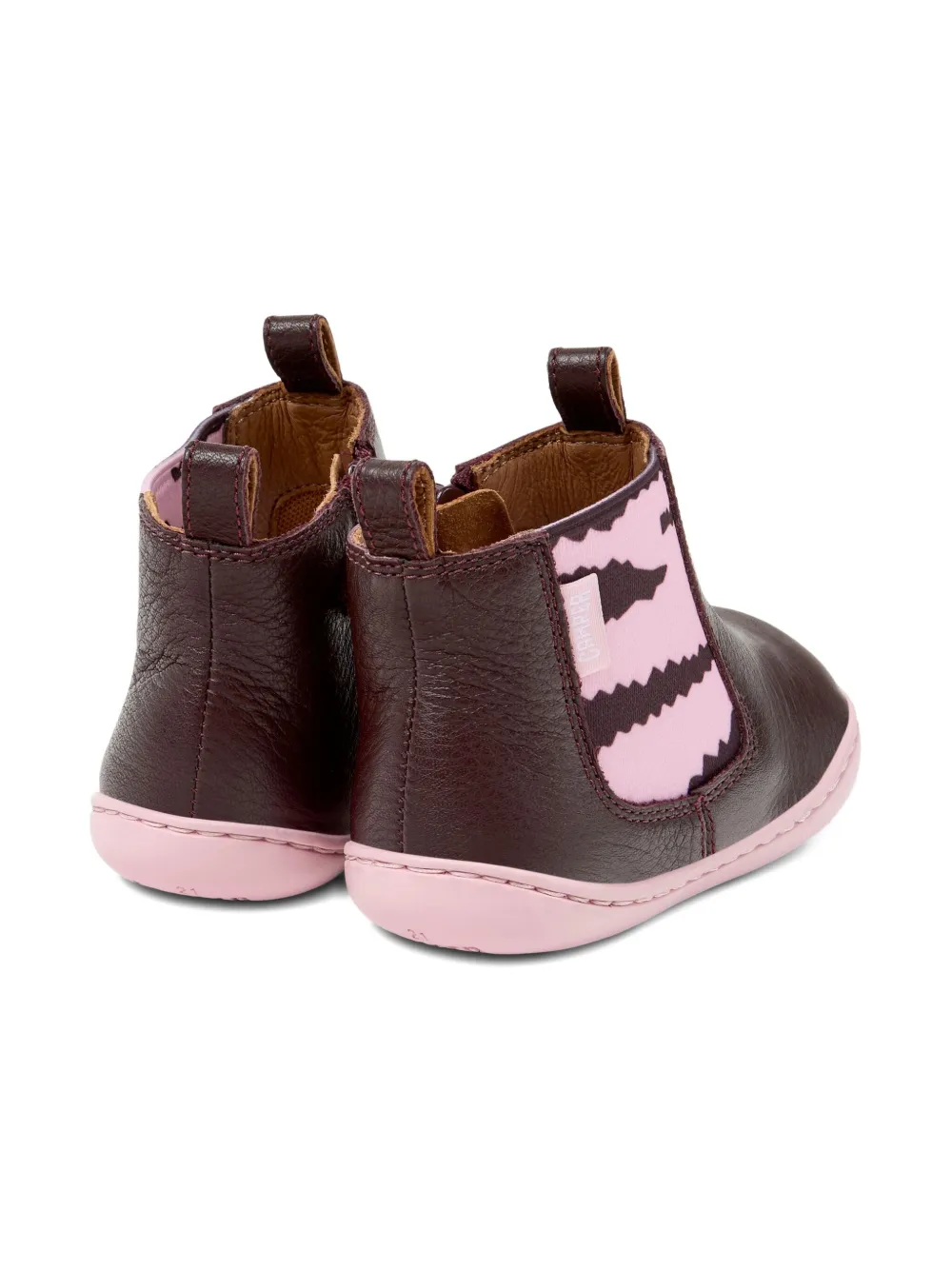Camper Kids Peu enkellaarzen met zebraprint Bruin