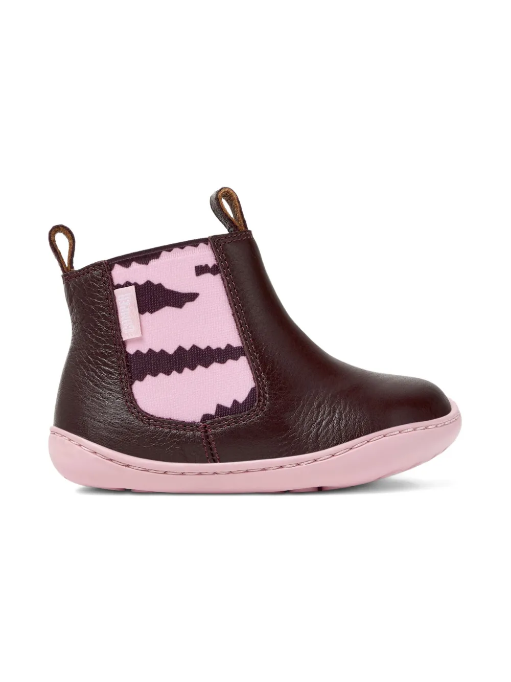 Camper Kids Peu enkellaarzen met zebraprint - Bruin