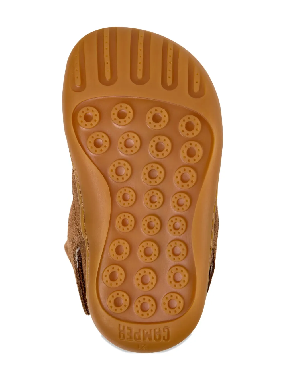 Camper Kids tiger-face fur-lined boots Brown